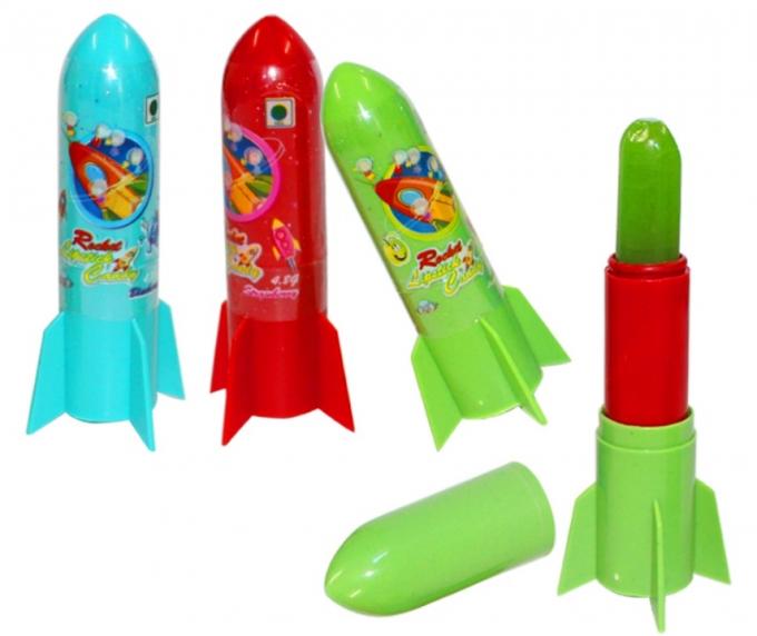 아이들을 위한 로켓 모양 립스틱 과일 사탕 과자s 할랄 분류된 풍미